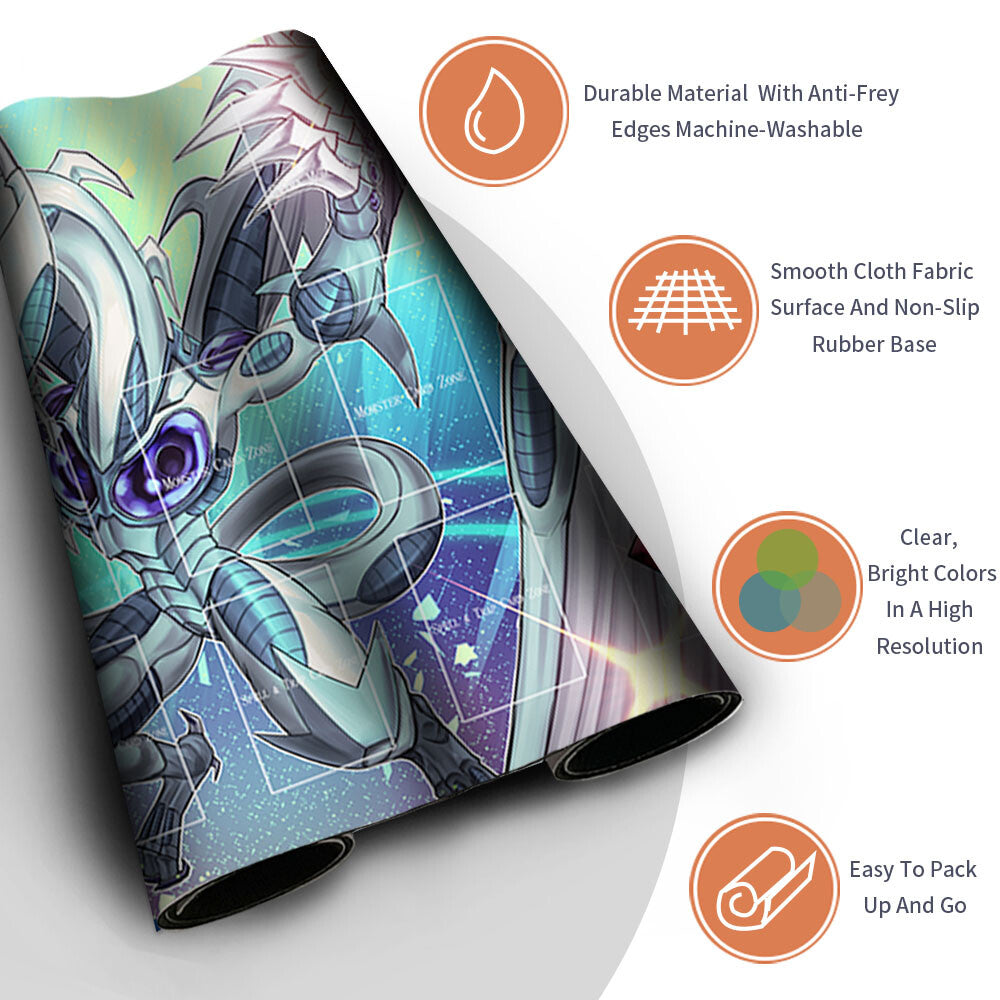 Yugioh Playmat Stitched Edge With Card Zones Yugioh Mouse pad Playmat Stitched Edge of Yugioh TCG | 2427909