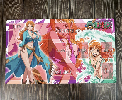 One Piece OPCG TCG CCG Nami Table Playmat Trading Card Game Mat Gaming Mousepad Deskmat