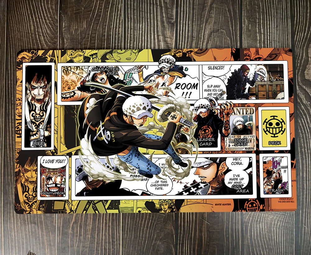 One Piece O-P OPCG TCG CCG Play Pad Trafalgar D. Water Law Playmat Trading Card Game Mat
