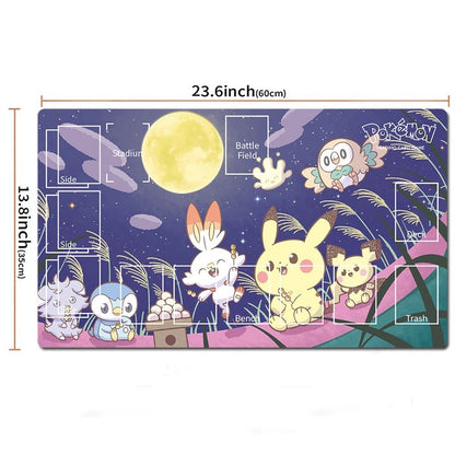 Pokemon Playmat Pikachu Scorbunny Rowlet Yamper TCG CCG Card Game Deskmat Mousepad