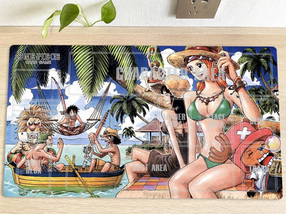 One Piece Straw Hat Pirates Table Playmat CCG OPCG Play Mat Trading Card Game Mousepad Deskmat Nami