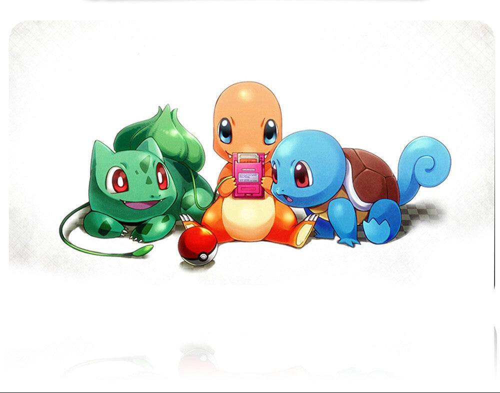 Three cartoon characters on a white background with a silver tool above them.