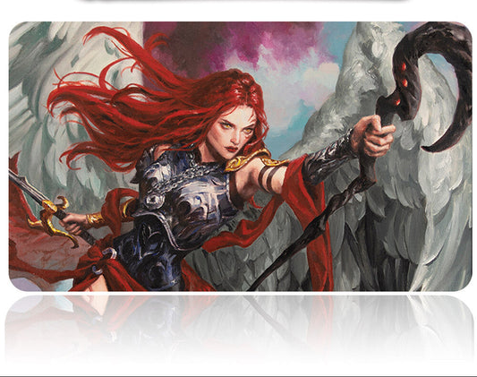Futuristic weapon with a character holding a bow and arrow on a reflective surface