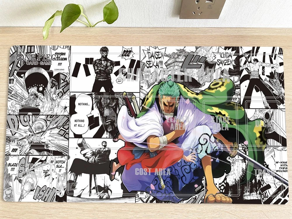 One Piece Roronoa Zoro Playmat CCG OPCG Trading Card Game Pad Mousepad Deskmat