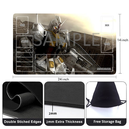 Gundam Playmat Suitable for GCG , includes Storage Bag, 24 x 14 inches (45529)
