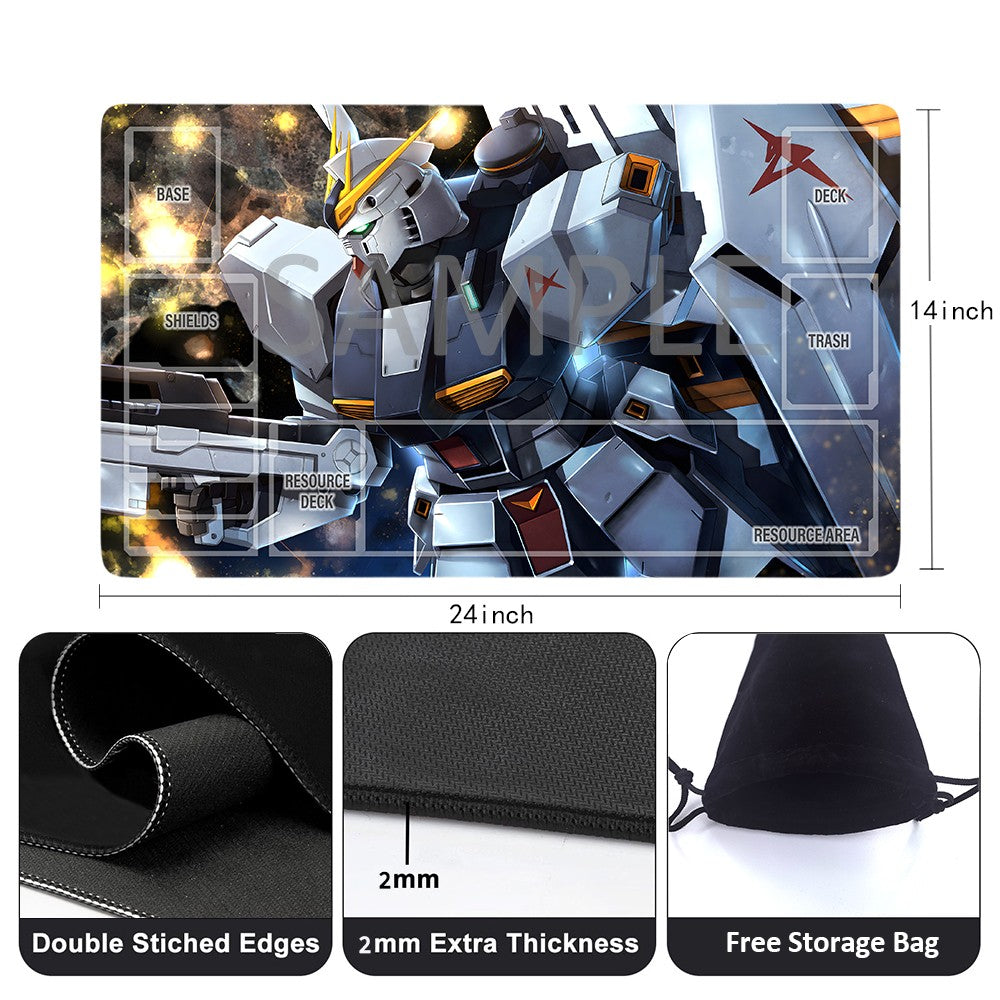 Gundam Playmat Suitable for GCG , includes Storage Bag, 24 x 14 inches (946015)