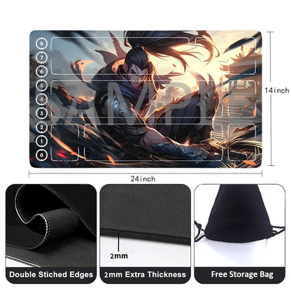Yasuo - League Of Legends Riftbound Playmat 24x14 in + Free Storage Bag