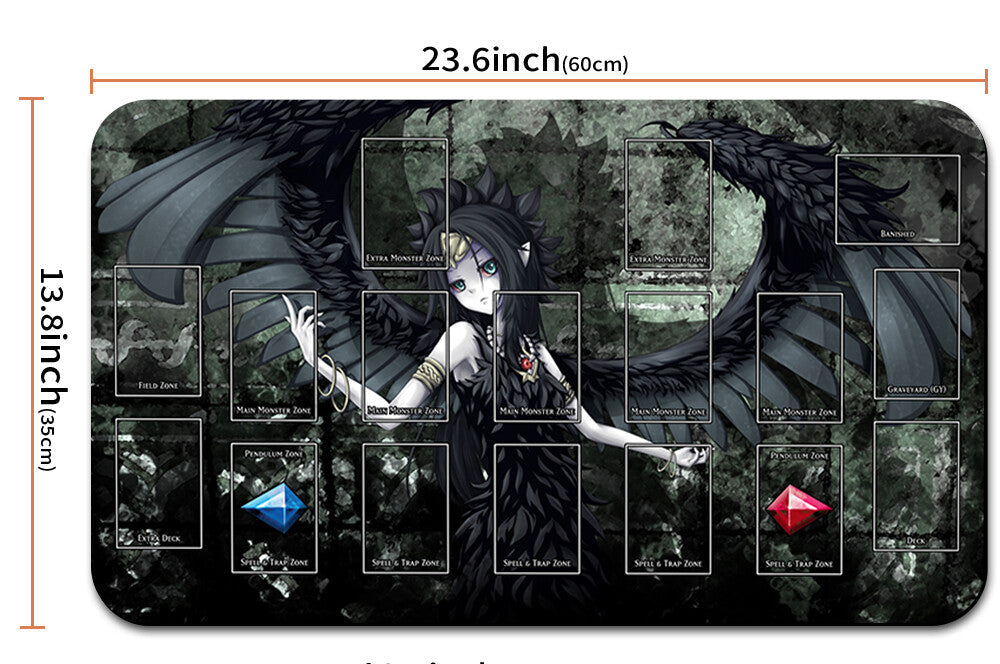 Large mouse pad with anime character design and measurements