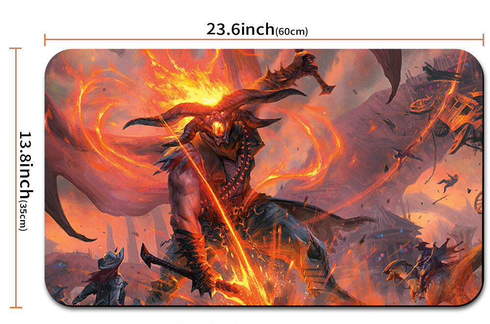 Decorative mouse pad with fantasy design and measurements