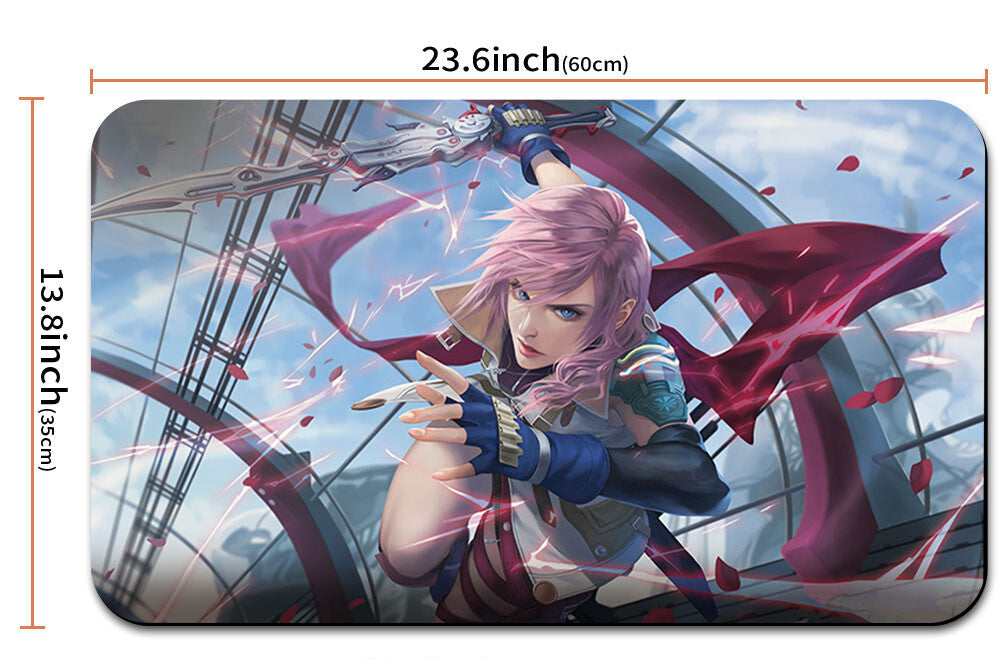 Mouse pad with anime character design and measurements