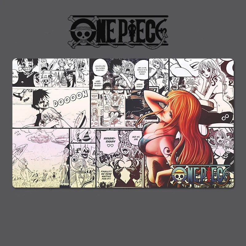 Collage of 'One Piece' manga panels featuring various characters and scenes.