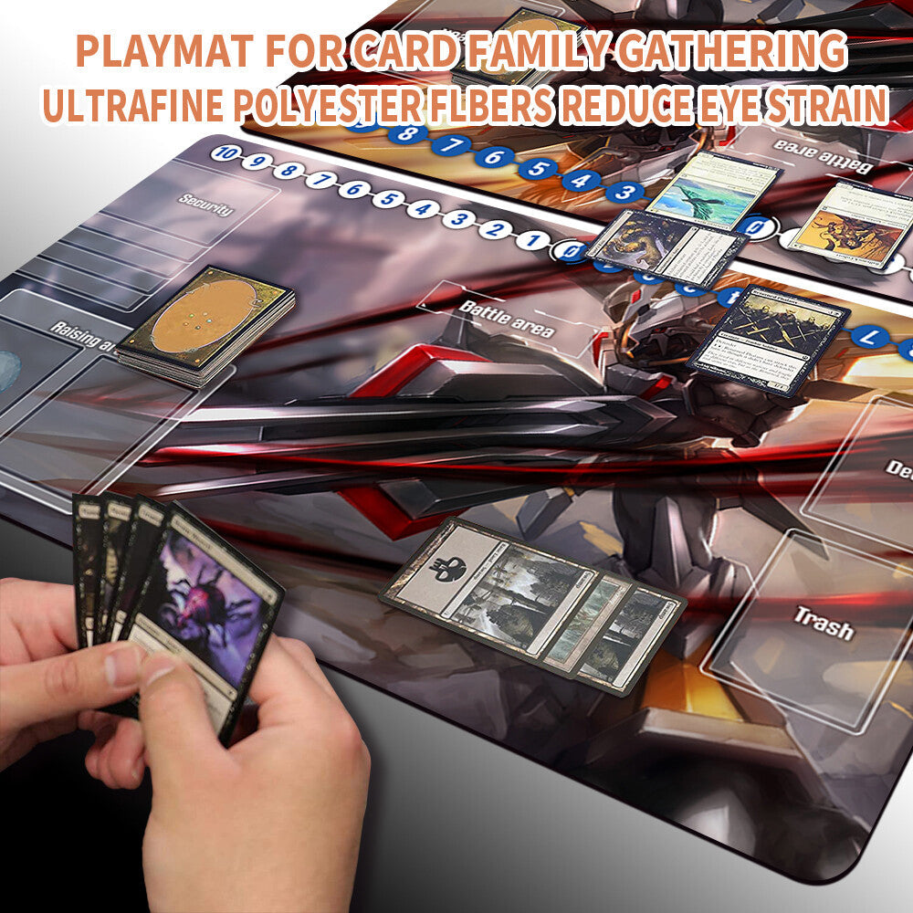 Board Game Digimon Playmat With Card Zones Mousepad Playmat of TCG CCG Stitched Edge