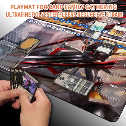 Board Game Digimon Playmat With Card Zones Mousepad Playmat of TCG CCG Stitched Edge