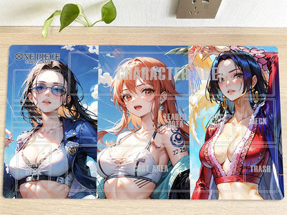 One Piece Girl Table Playmat CCG OPCG Gaming Mat Trading Card Game Mousepad Deskmat Nami Boa