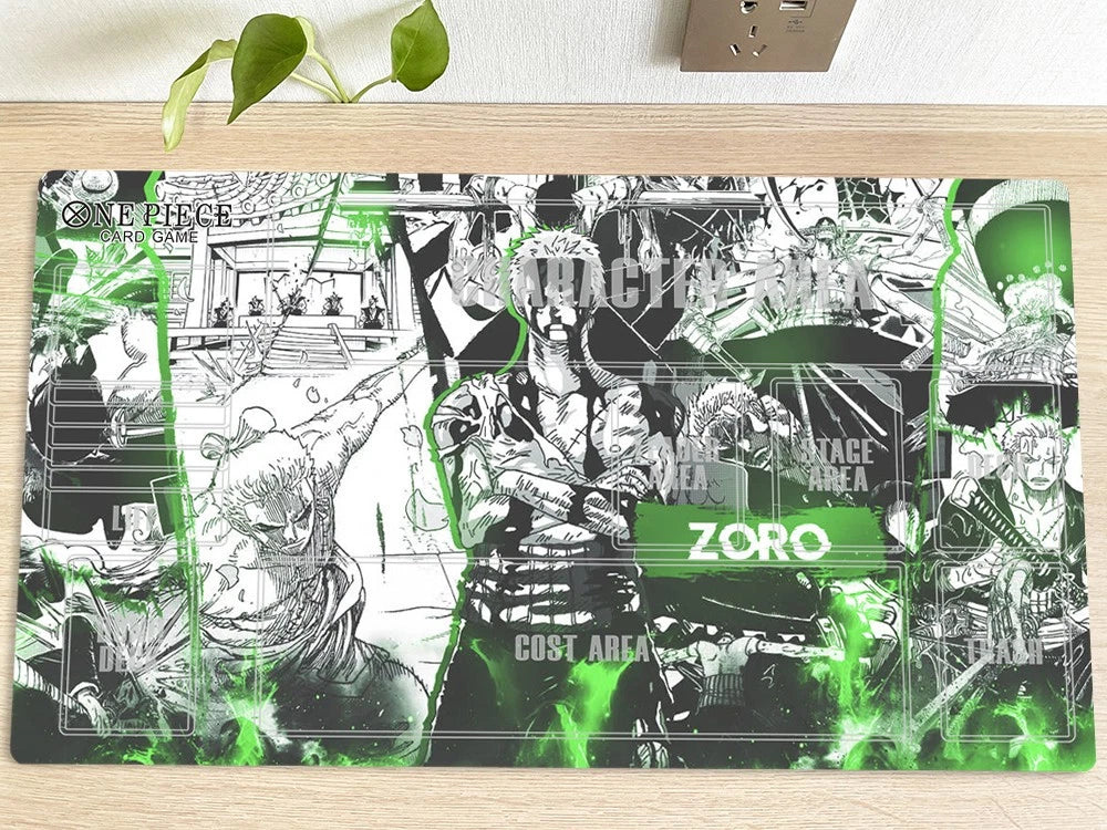 One Piece Roronoa Zoro Table Playmat CCG OPCG Gaming Mat Card Game Play Mousepad Deskmat