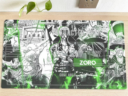 One Piece Roronoa Zoro Table Playmat CCG OPCG Gaming Mat Card Game Play Mousepad Deskmat
