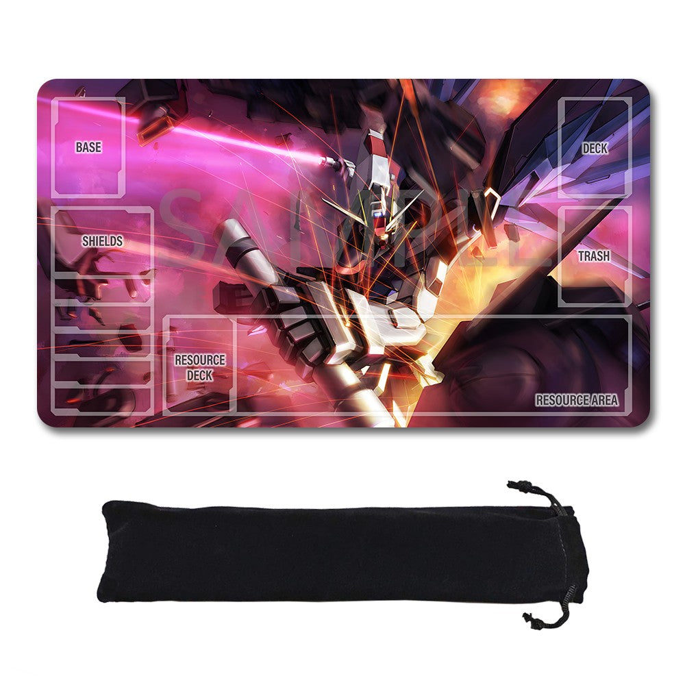Gundam Playmat Suitable for GCG , includes Storage Bag, 24 x 14 inches (123030)