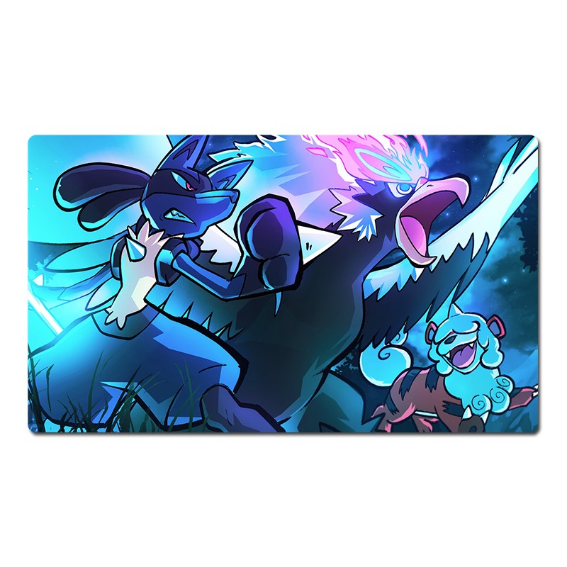 Lucario Hisuian Growlithe Board Game Pokemon Playmat TCG CCG Play Mat Mousepad