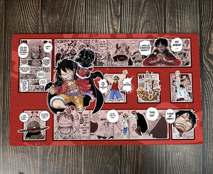 One Piece OPCG TCG CCG Table Mouse Pad Luffy Playmat Trading Card Game DeskMat Red