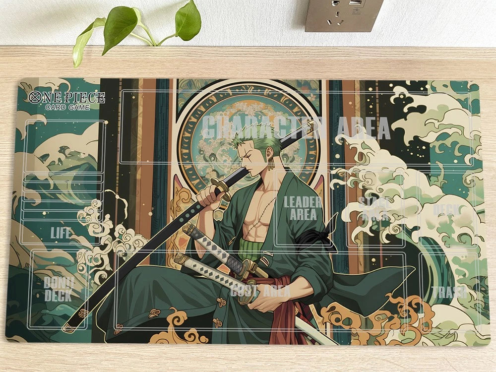 One Piece Roronoa Zoro Playmat CCG OPCG Play Mat Trading Card Game Pad Mousepad