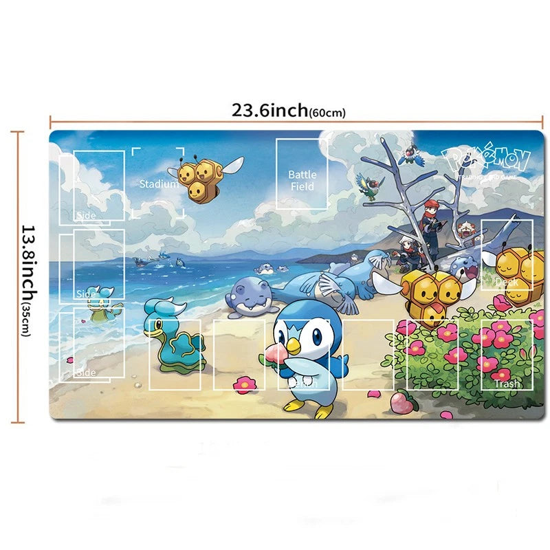 Pikachu Piplup Buizel Burmy Board Game Pokemon Playmat TCG CCG Deskmat Mousepad