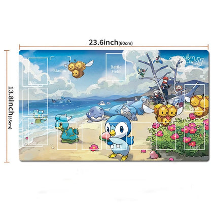 Pikachu Piplup Buizel Burmy Board Game Pokemon Playmat TCG CCG Deskmat Mousepad