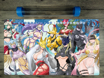 DTCG Duel Playmat Digimon Ladys Anime Trading Card Game Mat Card Zones Free Tube