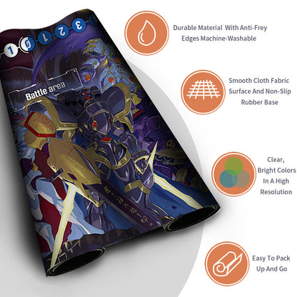 Board Game Digimon Playmat With Card Zones Mousepad Playmat of TCG CCG Stitched Edge