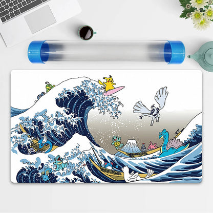 [Ygomat] Monsters Great Wave Trading Card Game Playmat PTCG Mat Free Best Tube