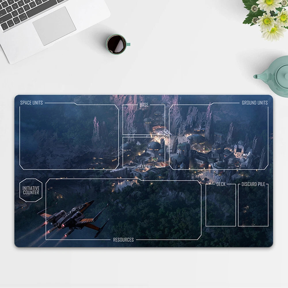 Playmat Land At Night TCG Starwars : Unlimited Trading Card Game Mat Free Bag