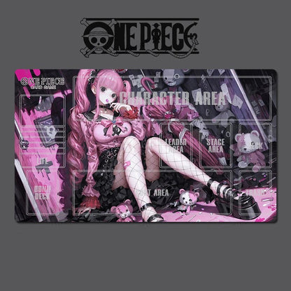 Playmat with anime character design featuring 'One Piece' branding