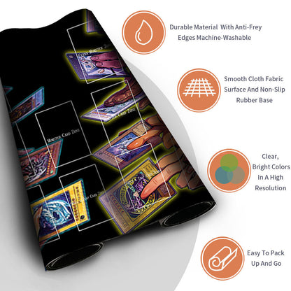 Yugioh Playmat Stitched Edge With Card Zones Yugioh Mouse pad Playmat Stitched Edge of Yugioh TCG | d9s3y4s
