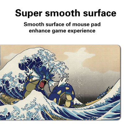 Gyarados - Board Game Pokemon Gyarados Playmat Stitched Edge Games Mousepad Play Mat of TCG