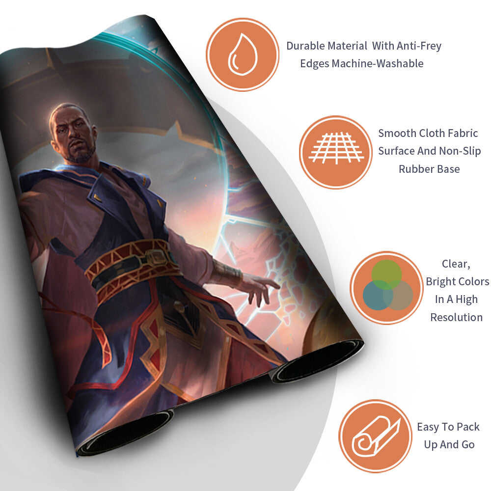 TEFERI, WHO SLOWS THE SUNSET -Board Game MTG Playmat Playmat of MTG CCG Stitched Edge