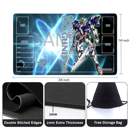 Gundam Playmat Suitable for GCG , includes Storage Bag, 24 x 14 inches (226530)