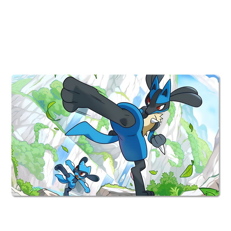 Lucario & Riolu Board Game Pokemon Playmat Card Play Mat TCG CCG Pad Mousepad