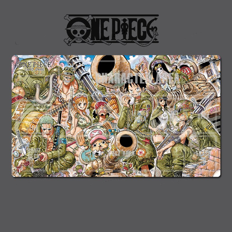 Collage of characters from the anime 'One Piece' with the show's logo at the top.