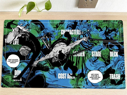 One Piece Roronoa Zoro Sanji Table Playmat OPCG TCG CCG Play Pad Trading Card Game Desk Mat