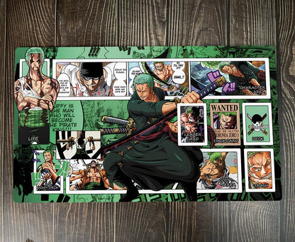 One Piece O-P OPCG TCG CCG Gaming Pad Roronoa Zoro Table Playmat Trading Card Game Desk Mat Mousepad