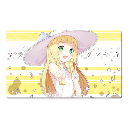 Lillie Board Game Pokemon Table Playmat Card Play Mat TCG CCG Pad Mousepad Bag