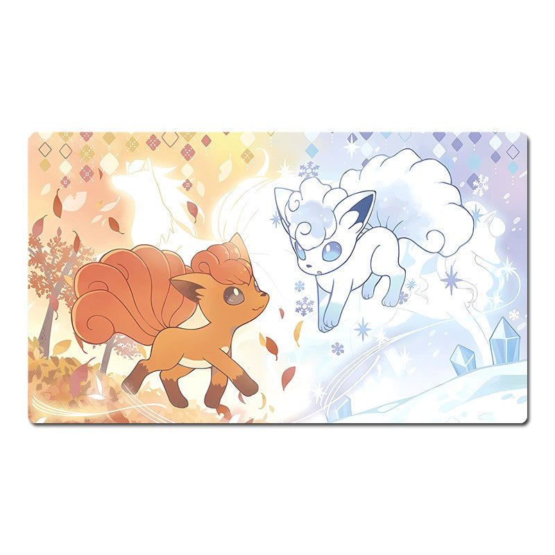 Vulpix & Alolan Vulpix Board Game Pokemon Playmat Card Play Mat TCG CCG Pad Bag