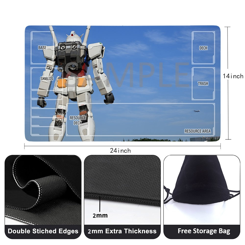 Gundam Playmat Suitable for GCG , includes Storage Bag, 24 x 14 inches (83854)