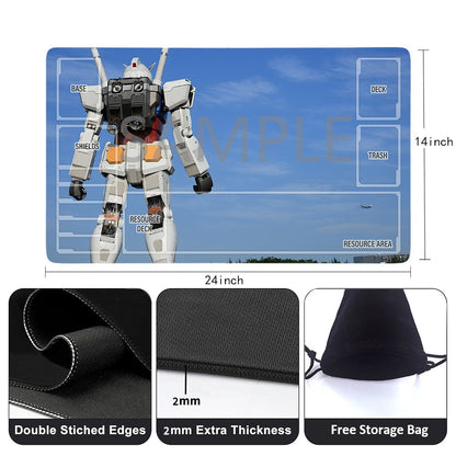 Gundam Playmat Suitable for GCG , includes Storage Bag, 24 x 14 inches (83854)