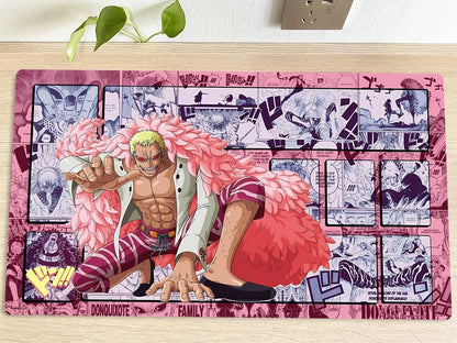 One Piece Donquixote Doflamingo Table Playmat CCG OPCG Mat Trading Card Game Mousepad Deskmat
