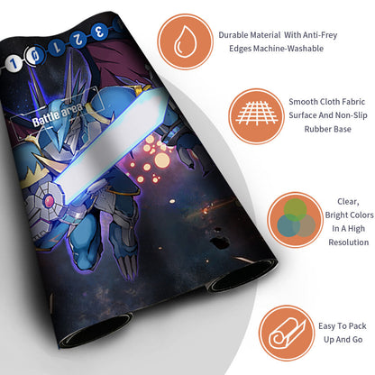 Board Game Digimon Playmat With Card Zones Mousepad Playmat of TCG CCG Stitched Edge