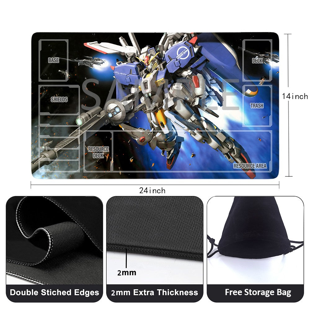 Gundam Playmat Suitable for GCG , includes Storage Bag, 24 x 14 inches (226514)