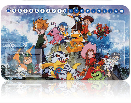 Plastic card with animated characters and a pen on a white background