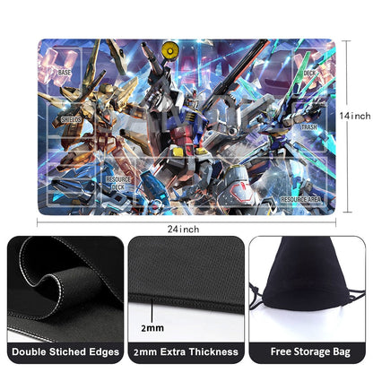 Gundam Playmat Suitable for GCG , includes Storage Bag, 24 x 14 inches (GD510149)