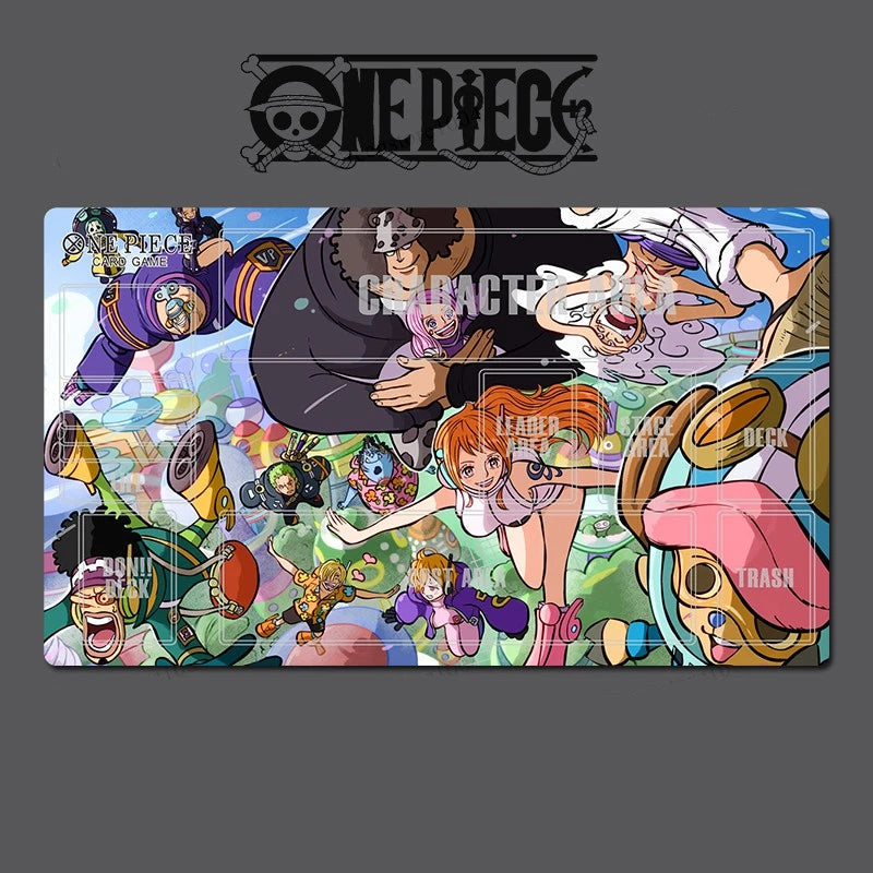 Laptop skin with One Piece character design on a gray background