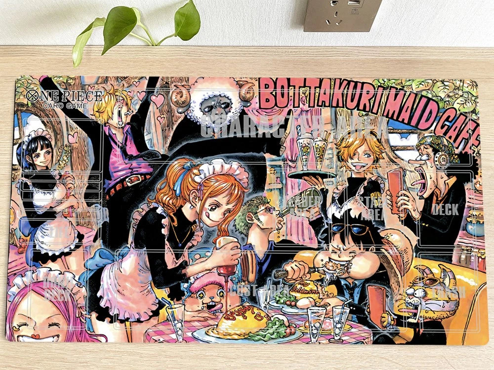 One Piece OPCG TCG CCG BOTTTAKURI MAID CAFE Table Playmat Trading Card Game Mat Pad Deskmat Mousepad